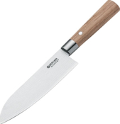 130437DAM - Couteau BOKER CUISINE Damas Santoku Bois d'Olivier