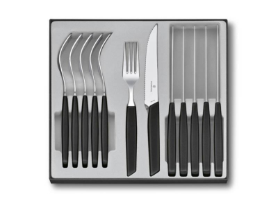 6.9093.12W.12 - Ménagère 12 Pièces VICTORINOX Swiss Modern Steak Noir