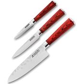 WU8026 - Coffret 3 Couteaux Santoku, Universel et Office WUSAKI Pakka