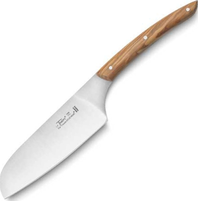 3243 - Couteau Santoku CLAUDE DOZORME Cuisine Au Quotidien 13 cm Olivier