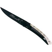 4941B - Couteau CLAUDE DOZORME Le Thiers Liner Lock Corne De Blier 10,5 cm Noir Inox