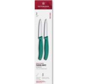 6.7604.2C1 - Set 2 Couteaux Office VICTORINOX SwissClassic 8cm Vert