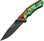 HE44011 - Couteau HERBERTZ CJH ABS Bois/Camo Vert 12 cm Inox Noir