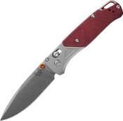 BEN535-09 - Couteau BENCHMADE Bugout Richlite Grey/Redstone Aluminium