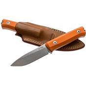 B40GOR - Poignard LION STEEL G10 Orange avec Etui Cuir