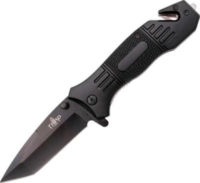 TH.K2933 - Couteau de Secours THIRD Alu Noir 12 cm