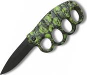 CPA343 - Couteau Poing Amricain Skull Black & Green