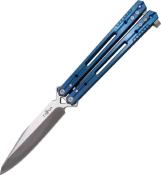 TH.K2920A - Couteau Papillon THIRD Bleu 13 cm Inox Satin