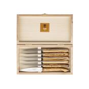 3239 - COFFRET 6 COUTEAUX STEAK CLAUDE DOZORME LE CAPUCIN OLIVIER