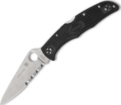 C10FPSBKBL - Couteau SPYDERCO Endura 4 Lightweight Thin Blue Line Noir