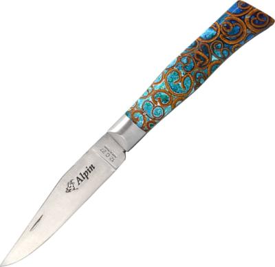 CH31613T - Couteau COUTELLERIE CHEVALERIAS Alpin Cannelle Turquoise
