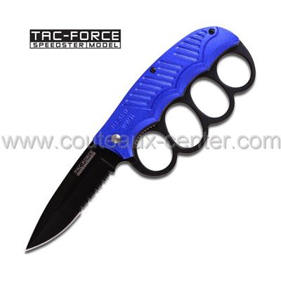 TF721BL - Couteau Poing-Américain TAC FORCE Bleu