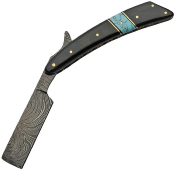 DM1203 - Rasoir DAMASCUS Corne et Turquoise