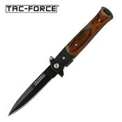 TF428WB - Couteau TAC FORCE Linerlock A/O Wood Onlay
