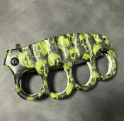 CPA343 - Couteau Poing Américain Skull Black & Green