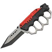 300459RD - Couteau Poing Amricain Combat Trench Linerlock Red