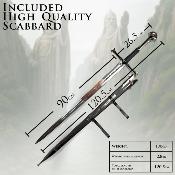 ANDURILLSDA2 - Epée Anduril Le Seigneur Des Anneaux Réplique Avec Fourreau et Plaque 