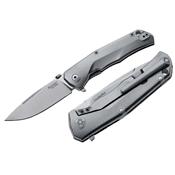 TREGY - Couteau LION STEEL T.R.E. Titane gris avec Clip