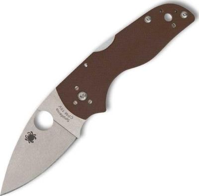 C230MBGPBN15V - Couteau SPYDERCO Lil' Native Mid Back Lock Brown G-10 CPM 15V Sprint Run 