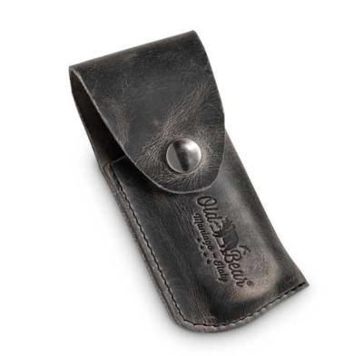 301PM - Etui Cuir Anthracite pour Couteau OLD BEAR Taille XS/S/M