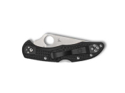 C11FPSBKRD - Couteau SPYDERCO Delica 4 Lightweight Thin Red Line Noir