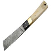 1094 - Poignard Fixed Blade White Bone Handle DAMASCUS