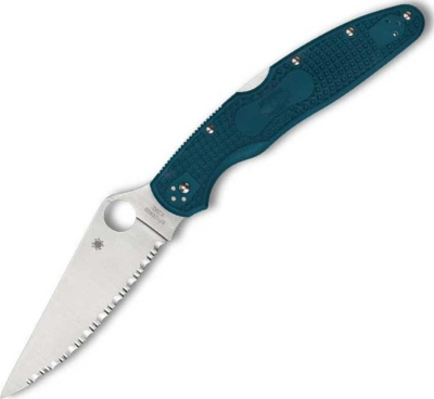 C07FS4K390 - Couteau SPYDERCO Police 4 Lightweight K390 Bleu